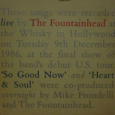 The Fountainhead-So Good Now-China-7" Vinyl P/S