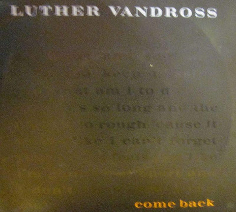 Luther Vandross-Come Back-Epic-7" Vinyl