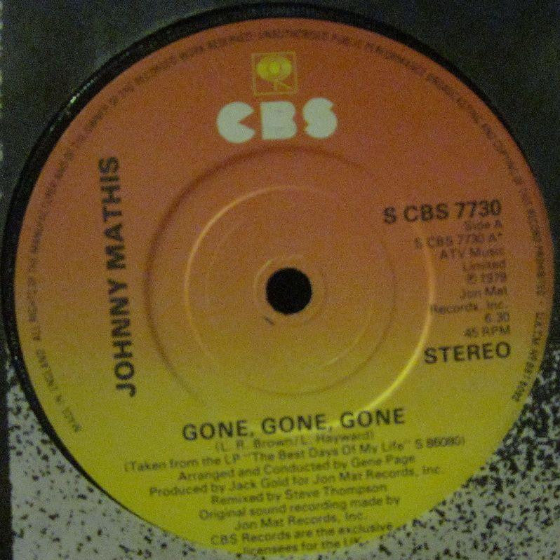 Johnny Mathis-Gone, Gone, Gone-CBS Orange/Yellow Label-7" Vinyl