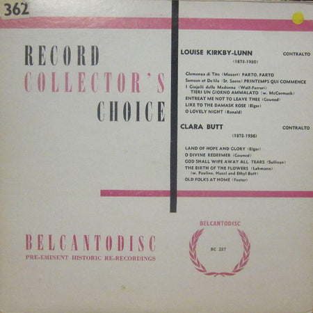 Kirby-Lynn/Butt-Contralto-Belcantodisc-Vinyl LP