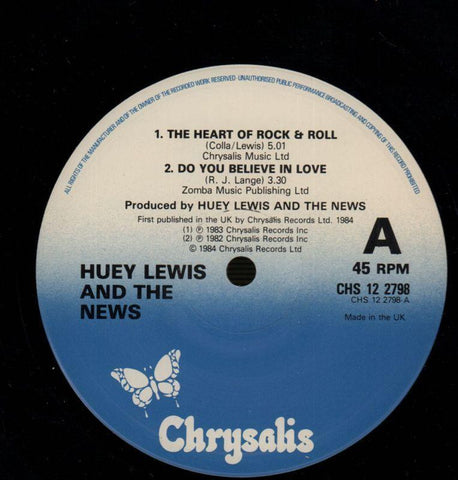 The Heart Of Rock & Roll-Chrysalis-12" Vinyl P/S-VG/VG