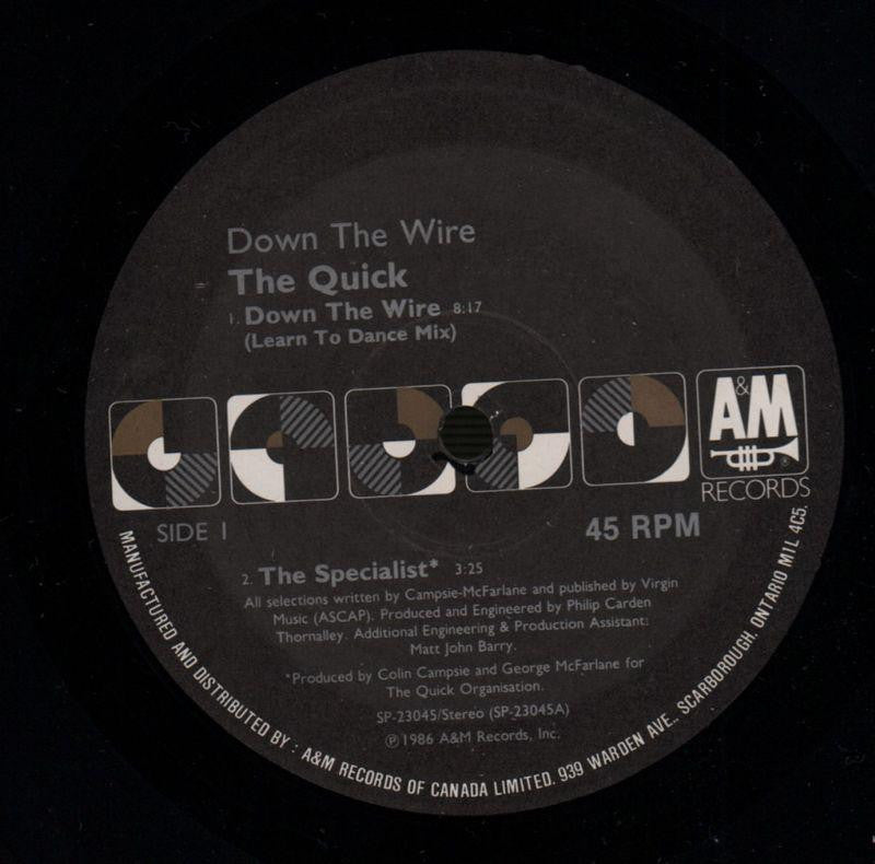 Down The Wire-A&M-12" Vinyl P/S-Ex-/VG+