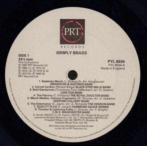 Simply Brass-PRT-Vinyl LP-Ex+/VG+
