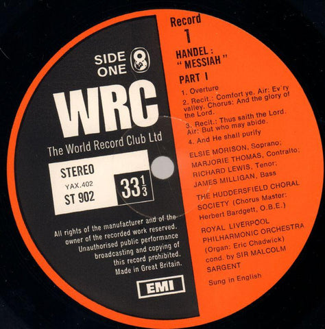 Messiah-World Record Club-3x12" Vinyl LP Box Set-VG/VG
