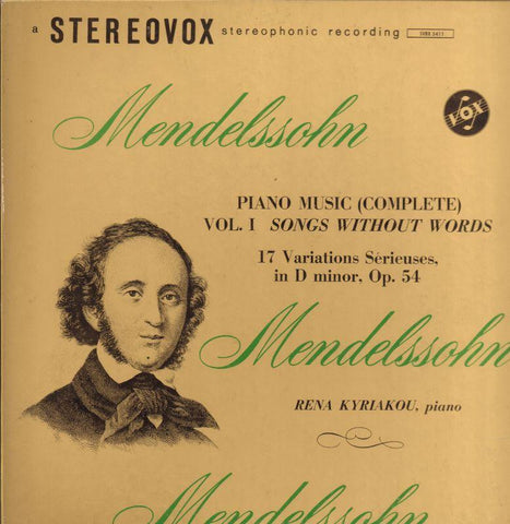 Mendelssohn-Piano Music Vol 1: Songs Without Words-VOX-3x12" Vinyl LP Box Set