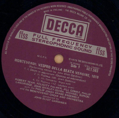 Vespro Della Beata Vergine-Decca-2x12" Vinyl LP Box Set-VG/VG+