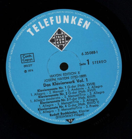 Das Klavierwerk Vol.1 Rudolf Buchbinder-Telefunken-6x12" Vinyl LP Box Set-VG+/NM