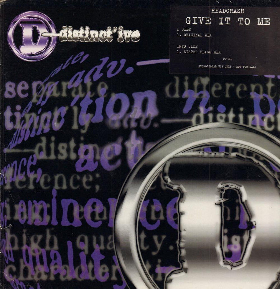 Give It To Me Record 2-Distinctive-12" Vinyl