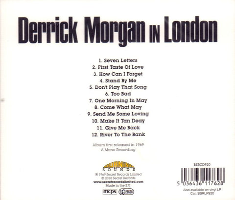 Derrick Morgan In London-Burning Sounds-CD Album-New & Sealed