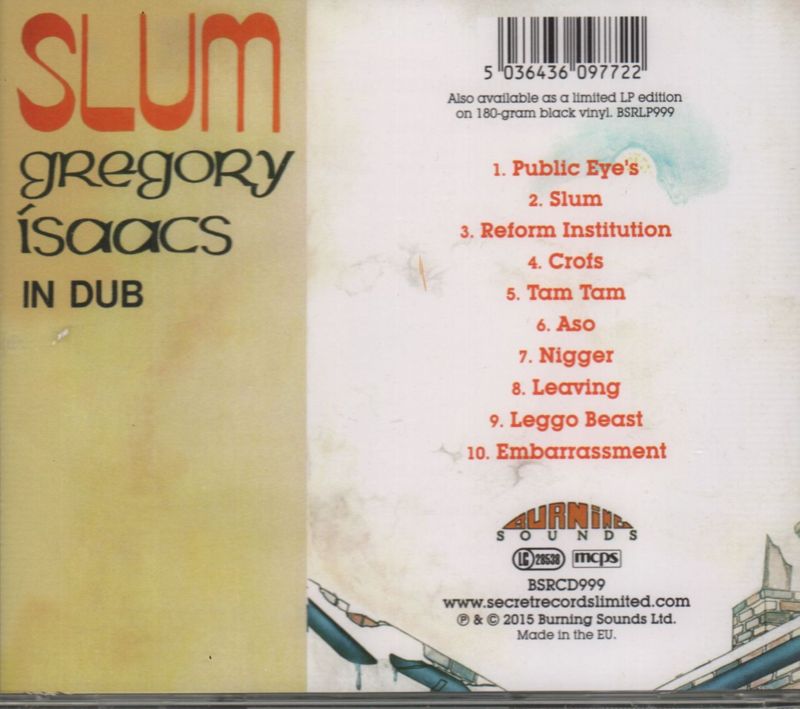 Slum In Dub-Burning Sounds-CD Album-New & Sealed