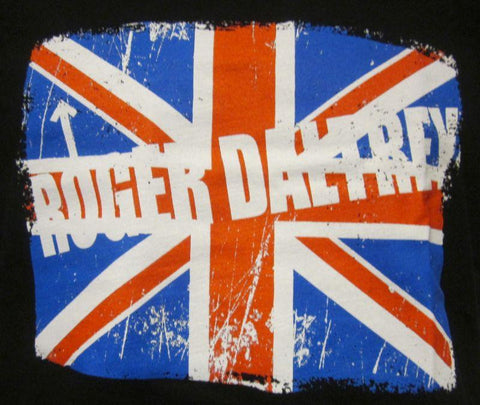 Roger Daltrey The Who-British Flag Black-Ladies-XL-T Shirt-New