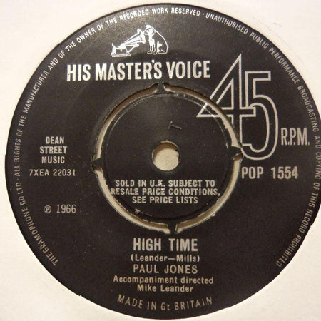 Paul Jones-High Time-HMV-7" Vinyl
