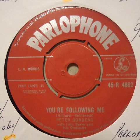 Peter Gordeno-You're Following Me-Parlophone-7" Vinyl