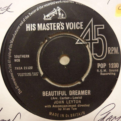 John Leyton-Beautiful Dreamer-HMV-7" Vinyl