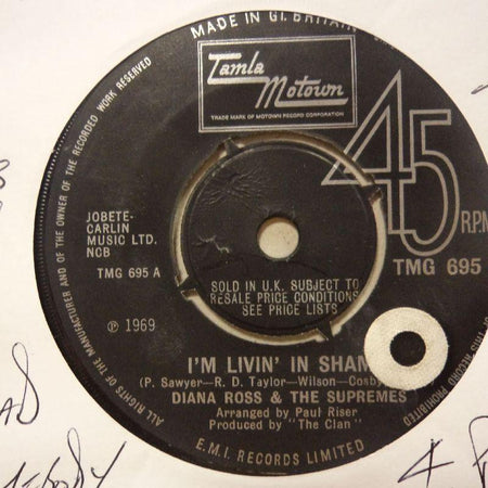 Diana Ross and The Supremes-I'm Livin' In Shame-Tamla Motown-7" Vinyl