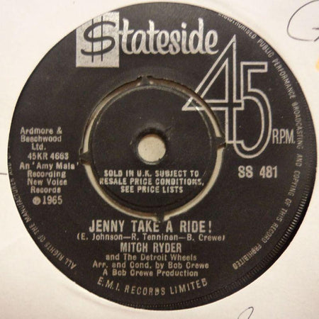 Mitch Ryder-Jenny Take A Ride-Stateside-7" Vinyl