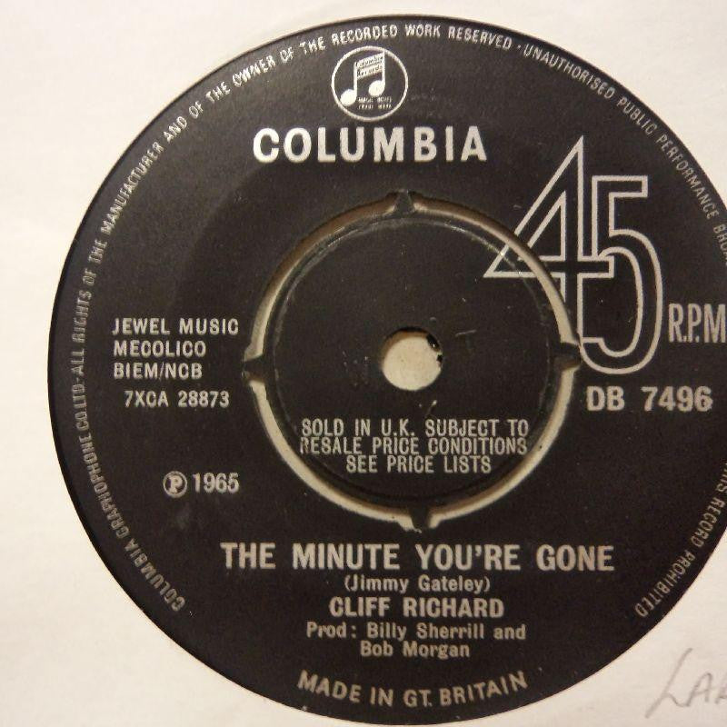 Cliff Richard-The Miunte You're Gone/ Just Another Guy-Columbia-7" Vinyl