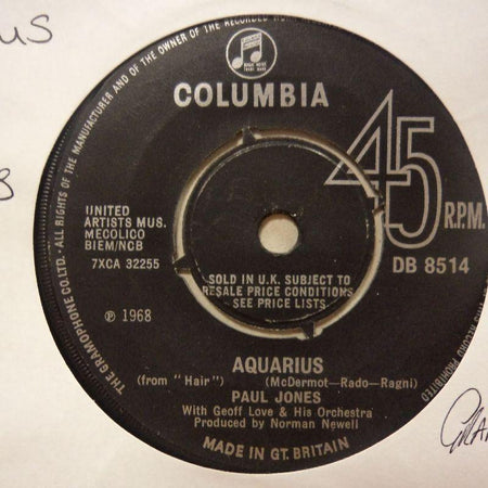 Paul Jones-Aquarius/ Pisces-Columbia-7" Vinyl