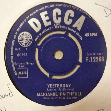 Marianne Faithfull-Yesterday/ Oh Look Around You-Decca-7" Vinyl