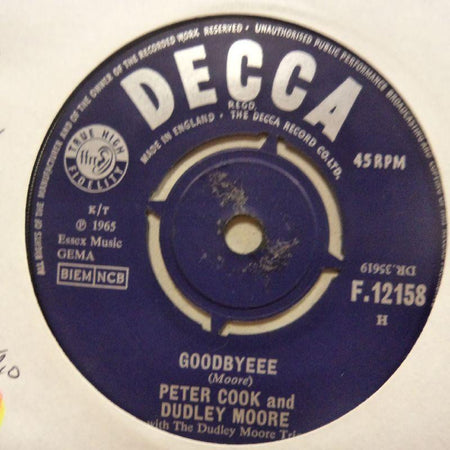 Peter Cook & Dudley Moore-Goodbyeee/ Not Only But Also-Decca-7" Vinyl