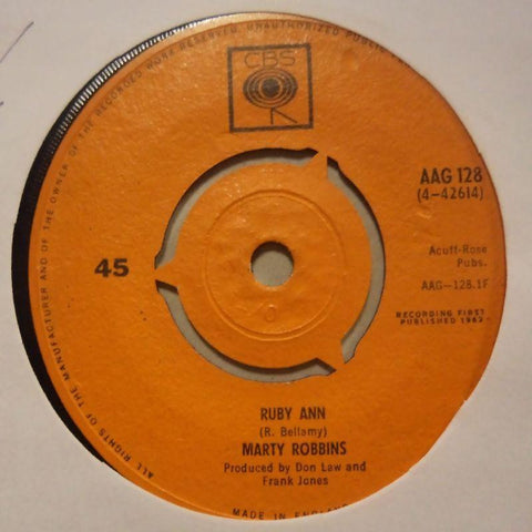 Marty Robbins-Ruby Ann/ Want You To Forgive-CBS-7" Vinyl