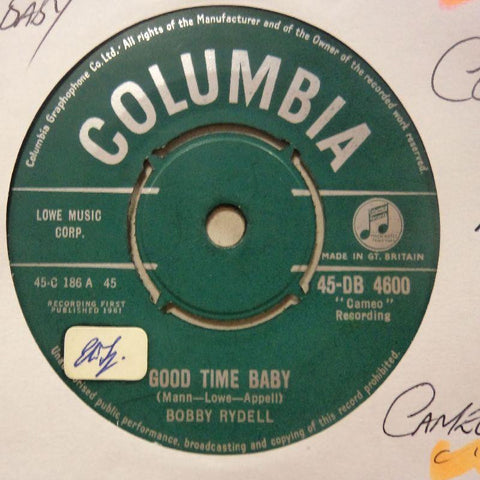 Bobby Rydell-Good Time Baby/ Cherie-Columbia-7" Vinyl