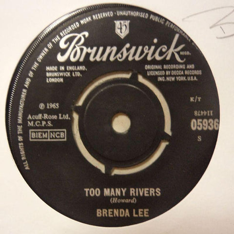 Brenda Lee-Too Many Rivers/ No-One-Brunswick-7" Vinyl