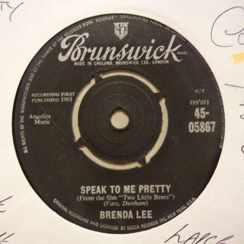 Brenda Lee-Speak To Me Pretty/ Lover, Come Back To Me-Brunswick-7" Vinyl