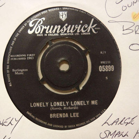 Brenda Lee-Lonely Lonely Me/ As Usual -Brunswick-7" Vinyl