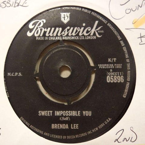 Brenda Lee-Sweet Impossible You/ The Grass Is Greener-Brunswick-7" Vinyl
