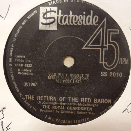 The Royal Guardsmen-The Return Of The Red Baron/ Sweetmeat's Slide-Stateside-7" Vinyl