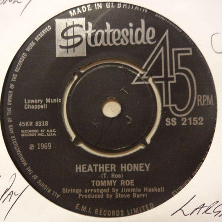 Tommy Roe-Heather Honey/ Money Is My Pay-Stateside-7" Vinyl