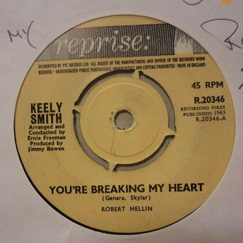 Keely Smith-Your Breaking My Heart/ Crazy-Reprise-7" Vinyl