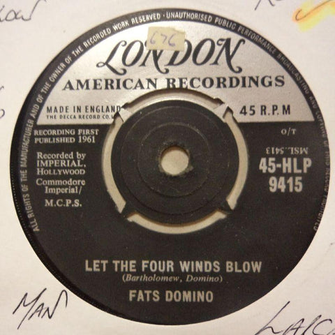 Fats Domino-Let The Four Winds Blow/ Good Hearted Man-London-7" Vinyl