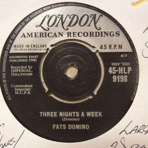 Fats Domino-Three Nights A Week/ Put Your Arms Around Me-London-7" Vinyl