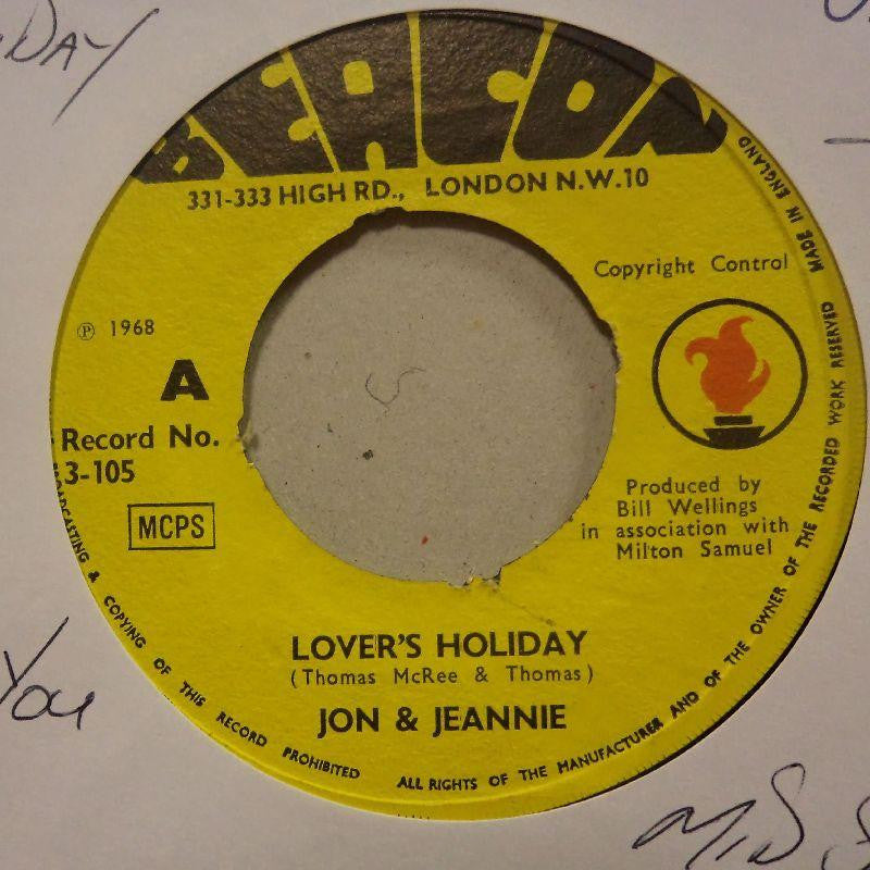 Jon & Jeannie-Lover's Holiday/ Something You Got-Beacon-7" Vinyl