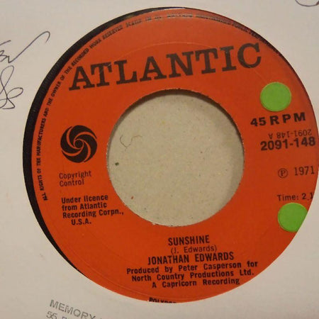 Jonathan Edwards-Sunshine/ Emma-Atlantic-7" Vinyl