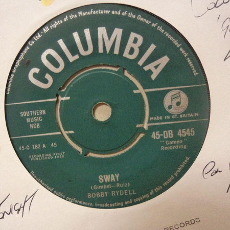 Bobby Rydell-Sway/ Groovy Tonight-Columbia-7" Vinyl