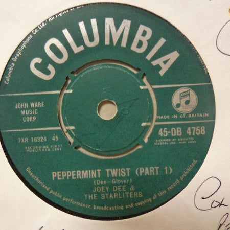 Joey Dee-Peppermint Twist-Columbia-7" Vinyl