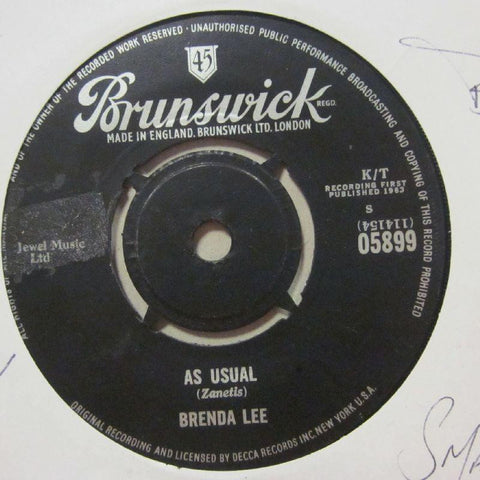 Brenda Lee-As Usual/ Lonely Lonely Lonely Me-Brunswick-7" Vinyl
