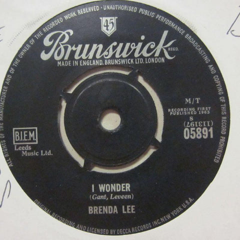 Brenda Lee-I Wonder/ My Whole World Is Fallin Down-Brunswick-7" Vinyl