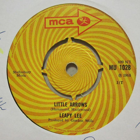 Leapy Lee-Little Arrows/ Time Will Tell-MCA Yellow Swirl-7" Vinyl
