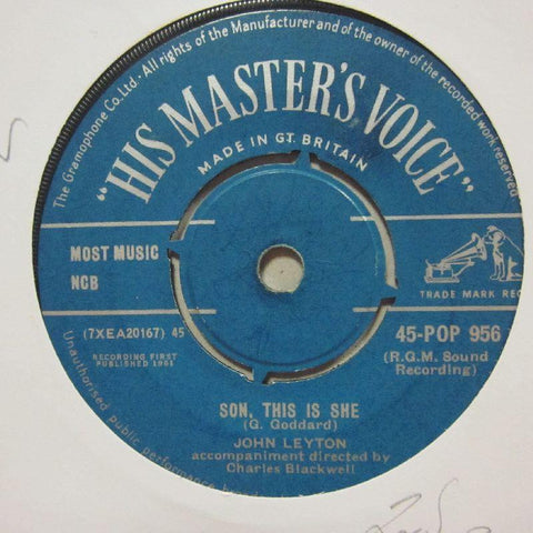 John Leyton-Son, This Is Sue/ Six White Horses-HMV Blue-7" Vinyl