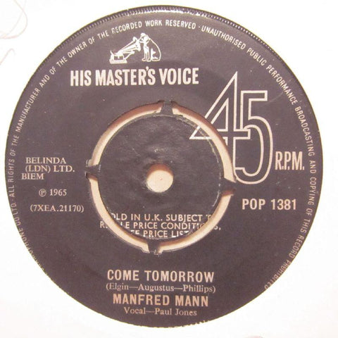Manfred Mann-Gone Tomorrow/ What Did I Do Wrong?-HMV Black-7" Vinyl