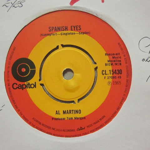 Al Martino-Spanish Eyes/ Melody Of Love-Capitol Red & Orange-7" Vinyl