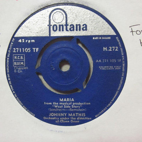 Johnny Mathis-Maria/ Hey Love-Fontana-7" Vinyl