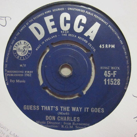 Don Charles-Guess That's The Way It Goes/ It's My Loving You-Decca-7" Vinyl