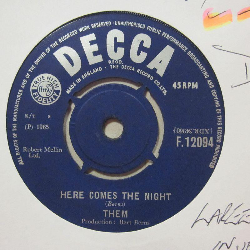 Them-Here Comes The Night/ All For Myself-Decca-7" Vinyl