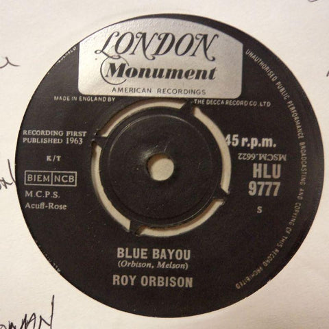 Roy Orbison-Blue Bayou/ Mean Woman Blues-London-7" Vinyl
