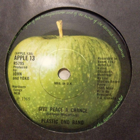 Plastic Ono Band-Give Peace A Chance/ Remeber Love-Apple-7" Vinyl